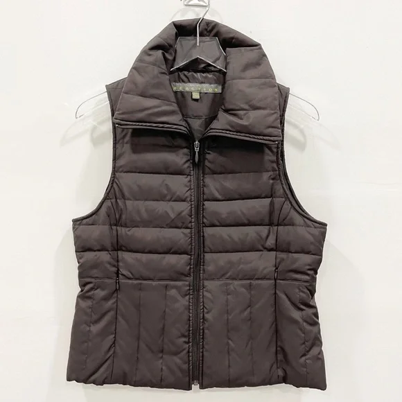 Kenneth Cole Quilted Down Puffer Vest Chocolate M - Picture 1 of 7